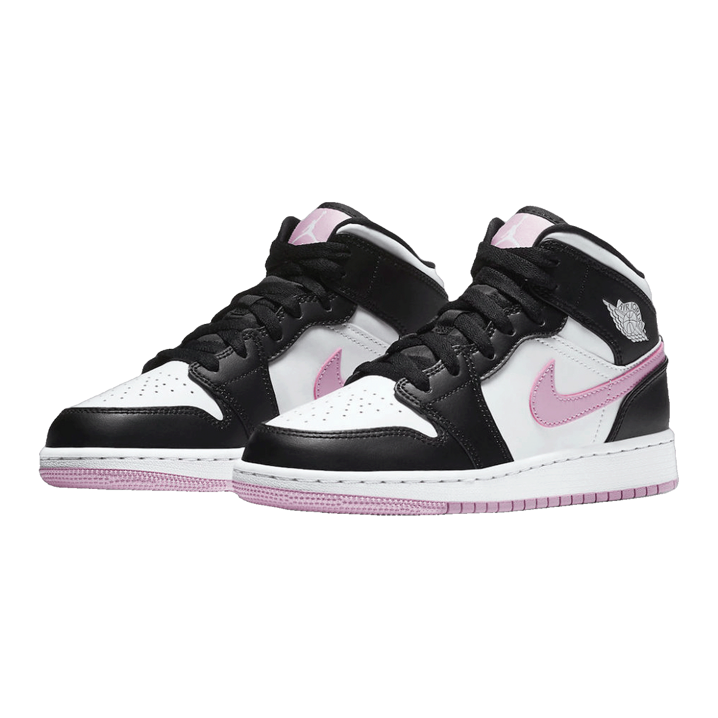 Nike Air Jordan 1 Mid White Black Light Arctic Pink (GS) Side