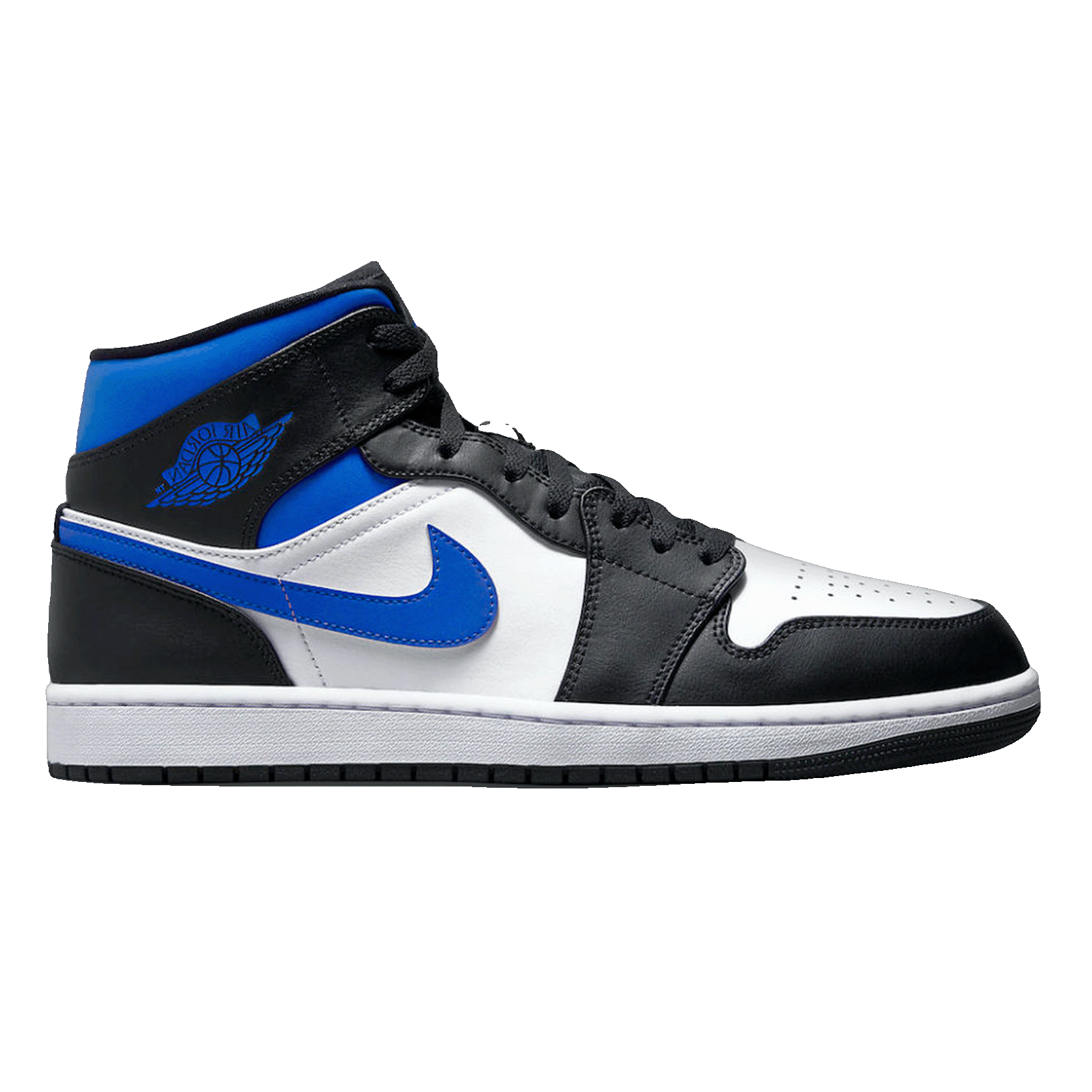 Nike Air Jordan 1 Mid White Black Racer Blue (GS)