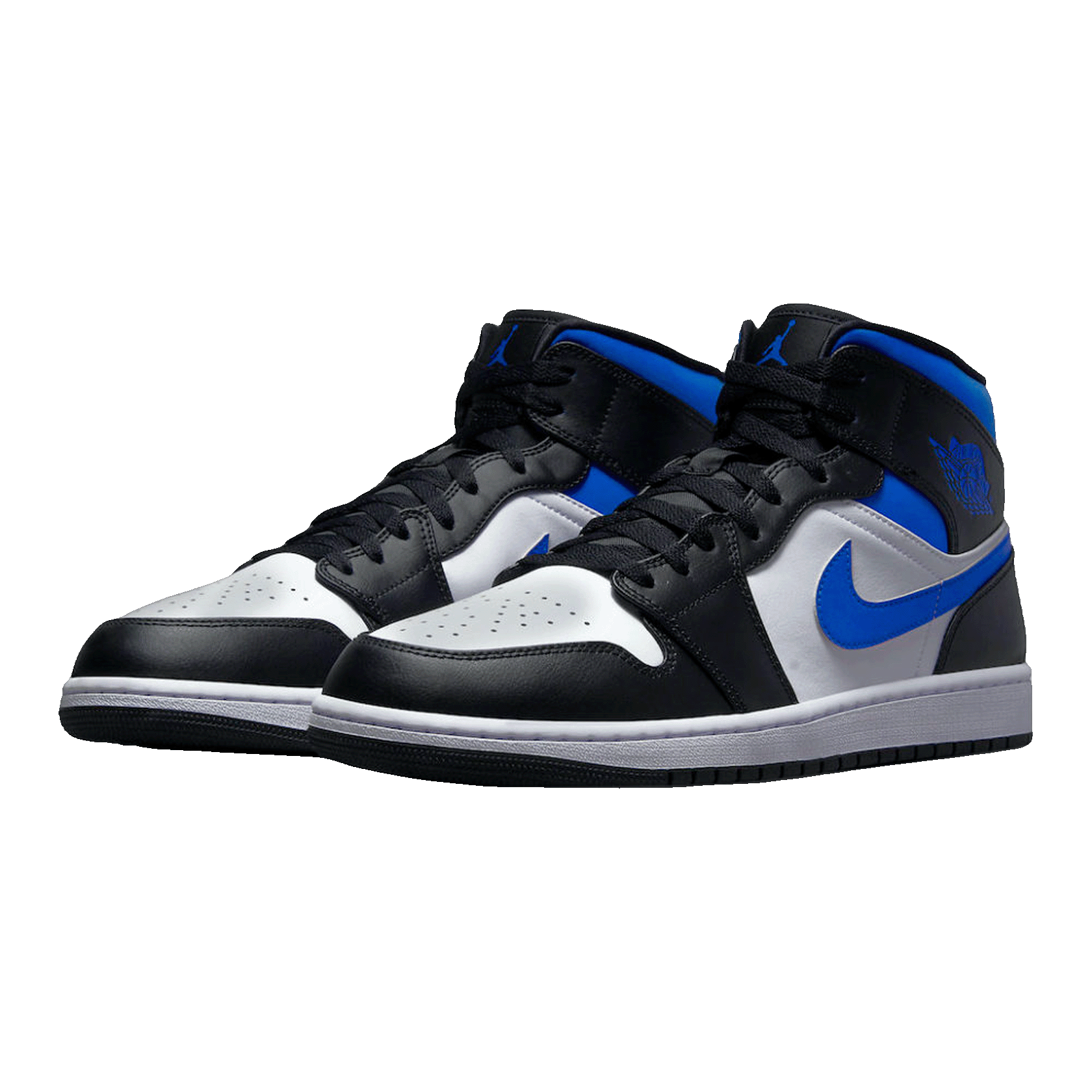Nike Air Jordan 1 Mid White Black Racer Blue Side