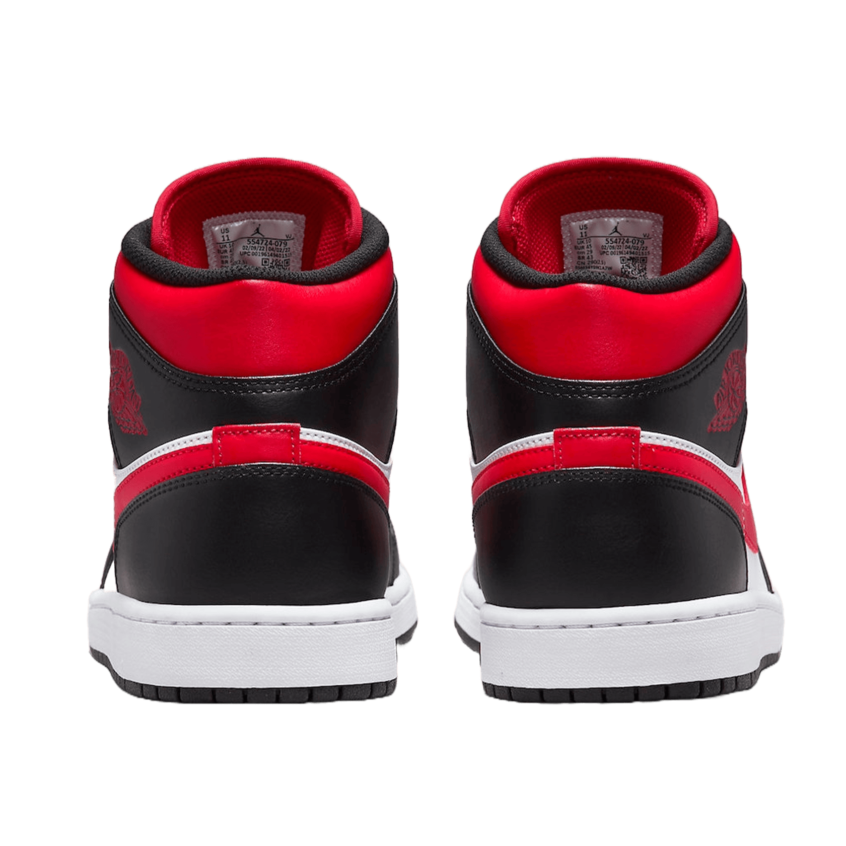 Nike Air Jordan 1 Mid White Black Red (2022) Back