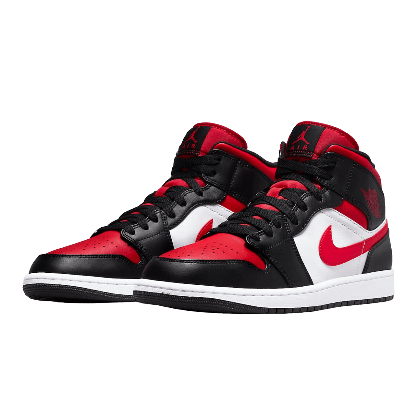 Nike Air Jordan 1 Mid White Black Red (2022) Side