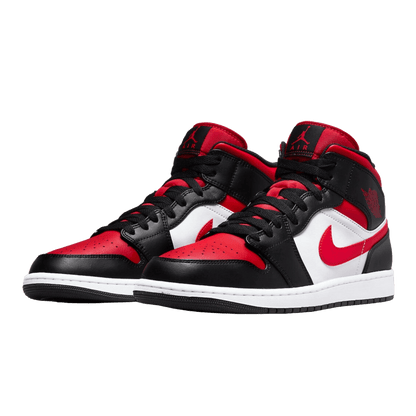 Nike Air Jordan 1 Mid White Black Red (2022) Side