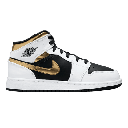 Nike Air Jordan 1 Mid White Gold Black (GS)