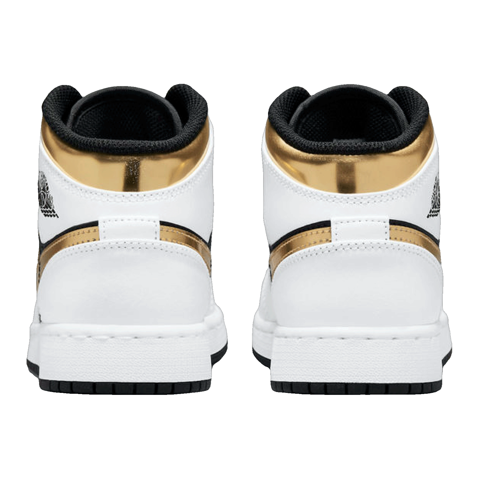 Nike Air Jordan 1 Mid White Gold Black (GS) Back