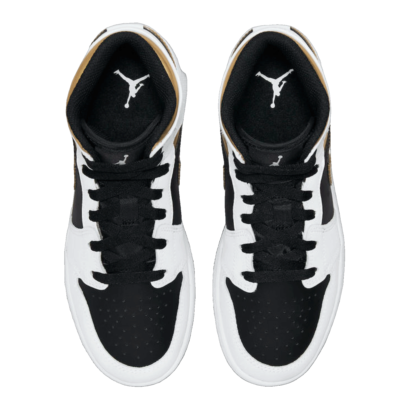 Nike Air Jordan 1 Mid White Gold Black (GS) Oben