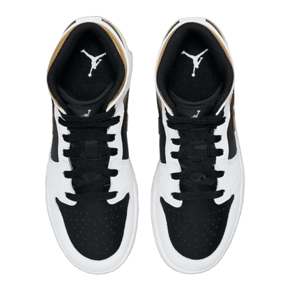 Nike Air Jordan 1 Mid White Gold Black (GS) Oben