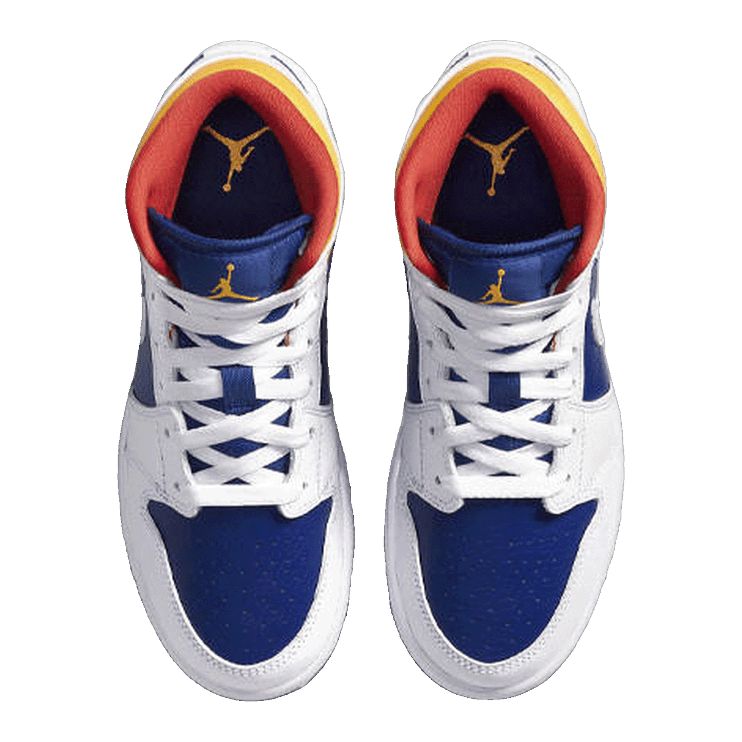 Nike Air Jordan 1 Mid White Laser Orange Deep Royal Blue (GS) Oben