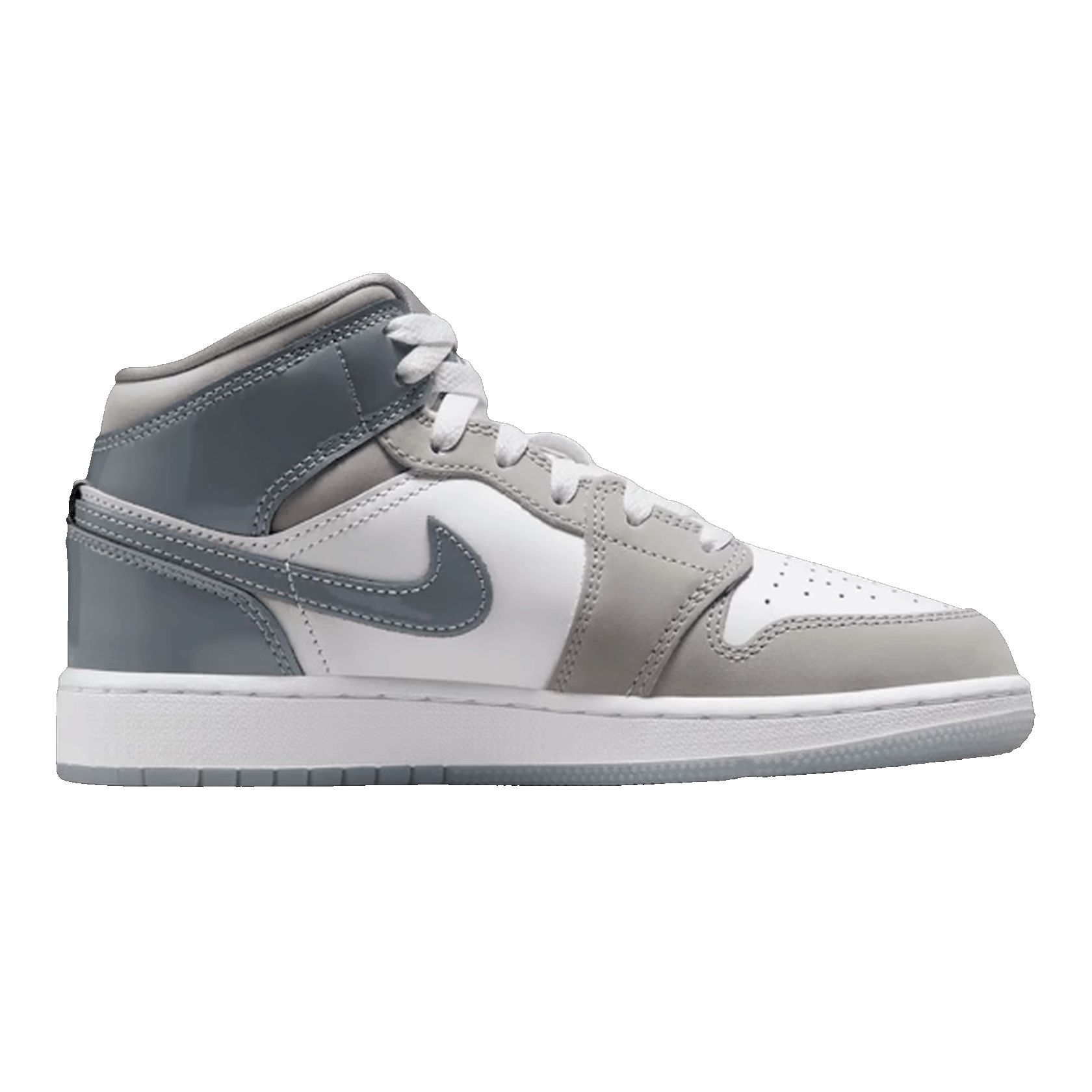 Nike Air Jordan 1 Mid White Medium Cool Grey (GS)