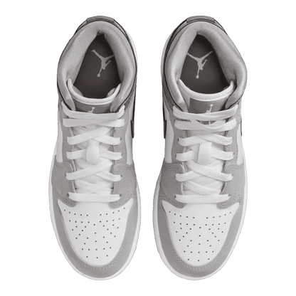Nike Air Jordan 1 Mid White Medium Cool Grey (GS) Oben
