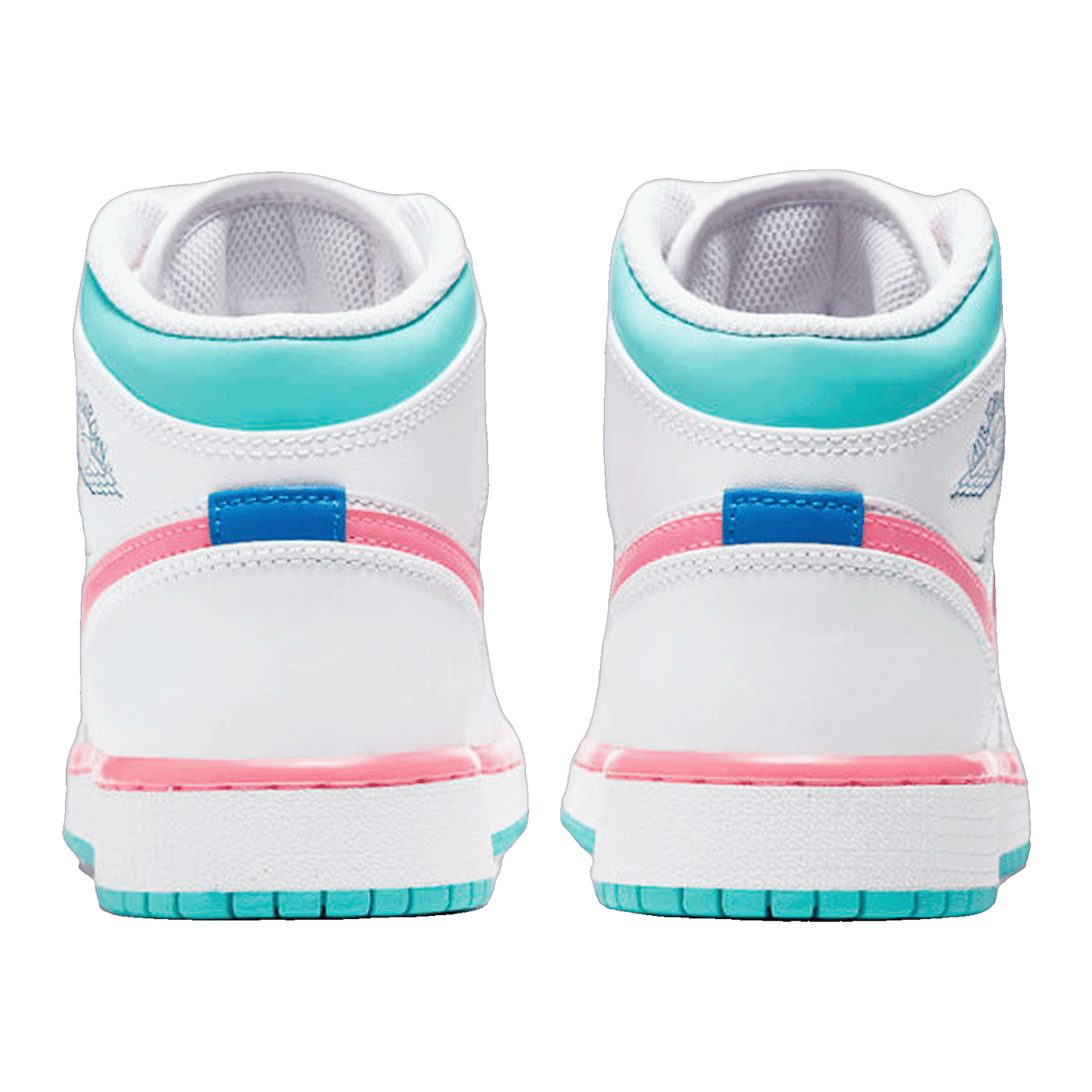 Nike Air Jordan 1 Mid White Pink Green Soar (GS) Back