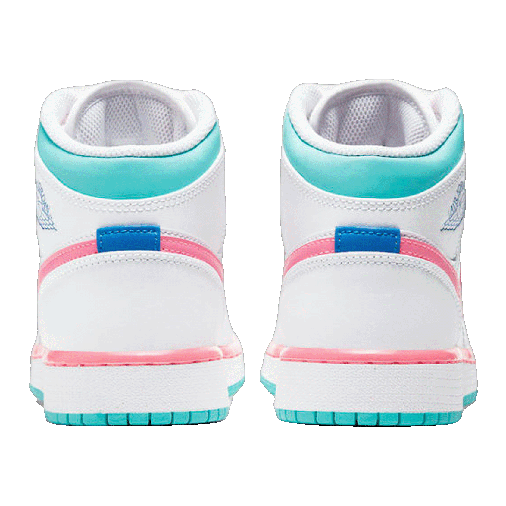 Nike Air Jordan 1 Mid White Pink Green Soar (GS) Back