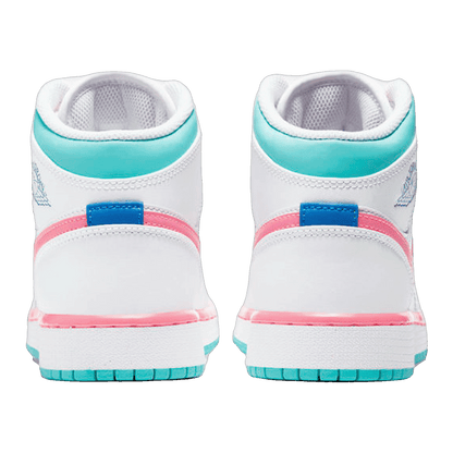 Nike Air Jordan 1 Mid White Pink Green Soar (GS) Back