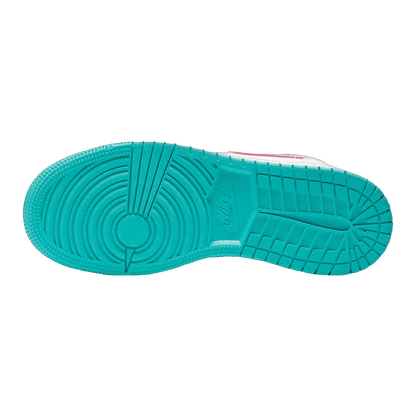 Nike Air Jordan 1 Mid White Pink Green Soar (GS) Sohle