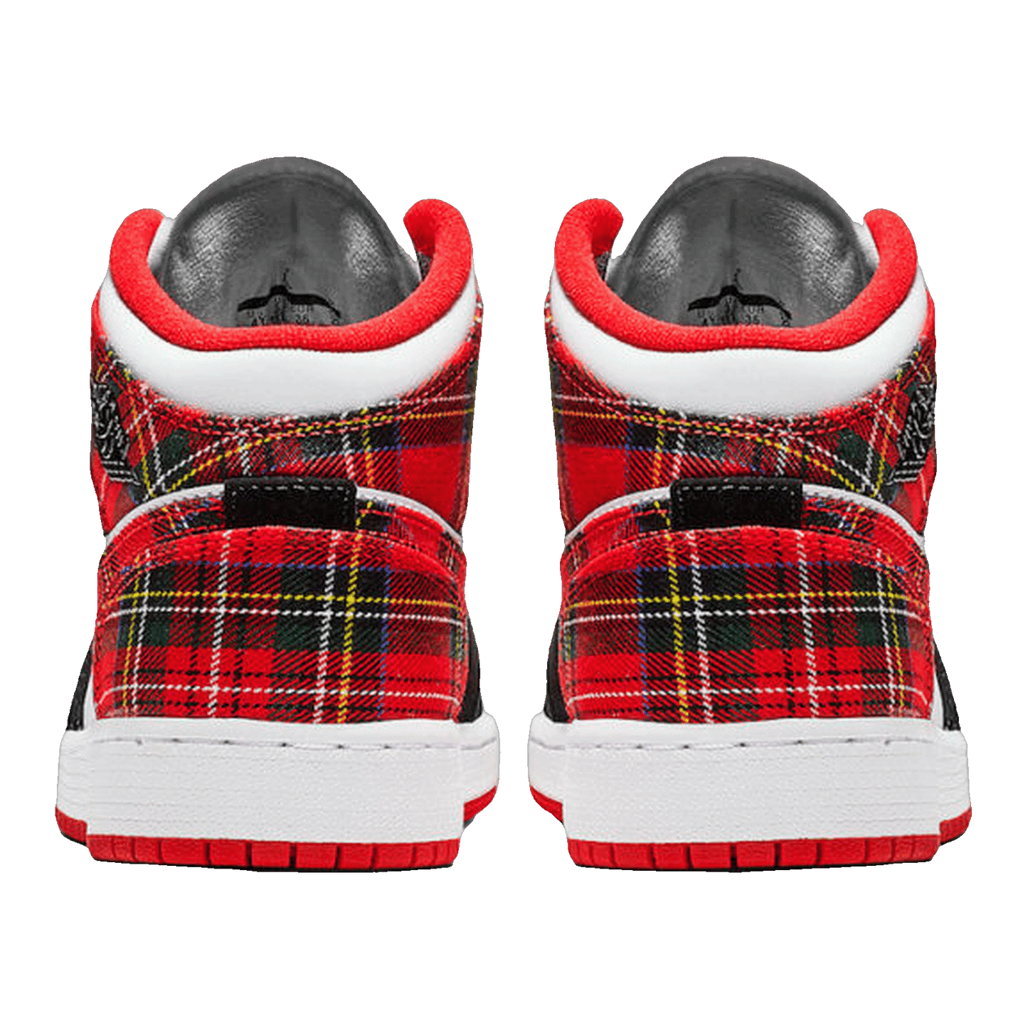 Nike Air Jordan 1 Mid White Plaid (GS) Back