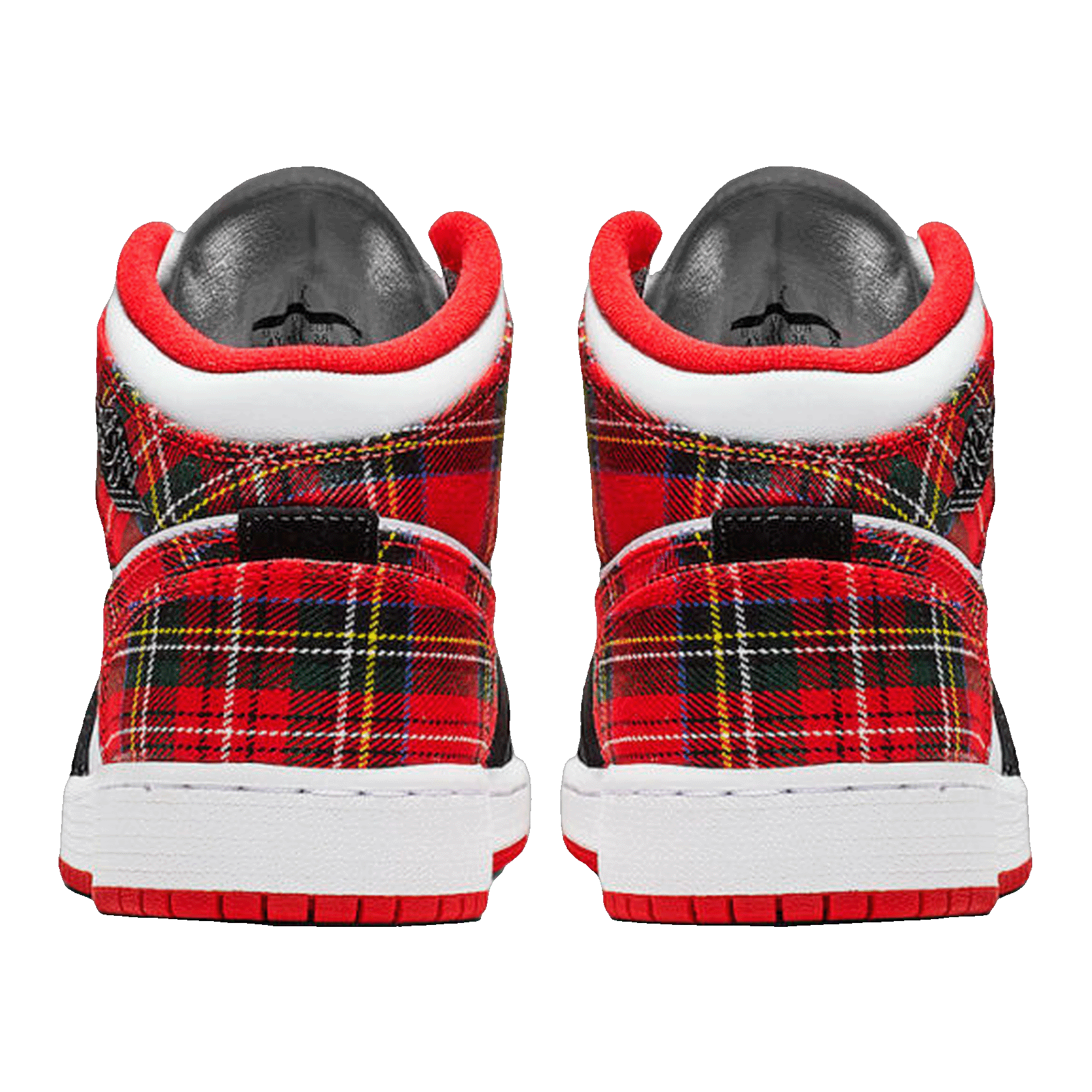 Nike Air Jordan 1 Mid White Plaid (GS) Back