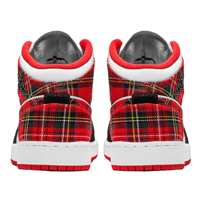 Nike Air Jordan 1 Mid White Plaid (GS) Back