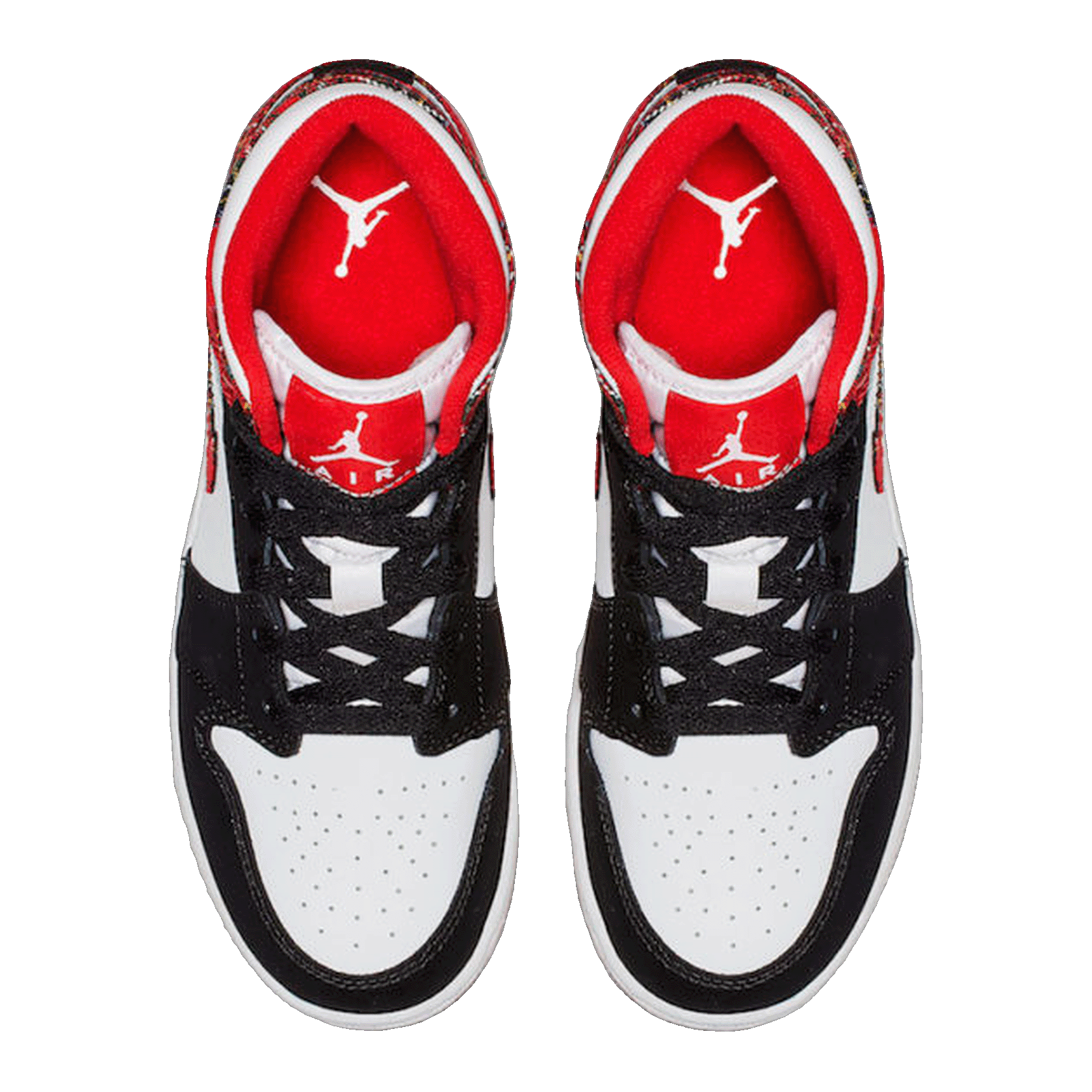 Nike Air Jordan 1 Mid White Plaid (GS) Oben