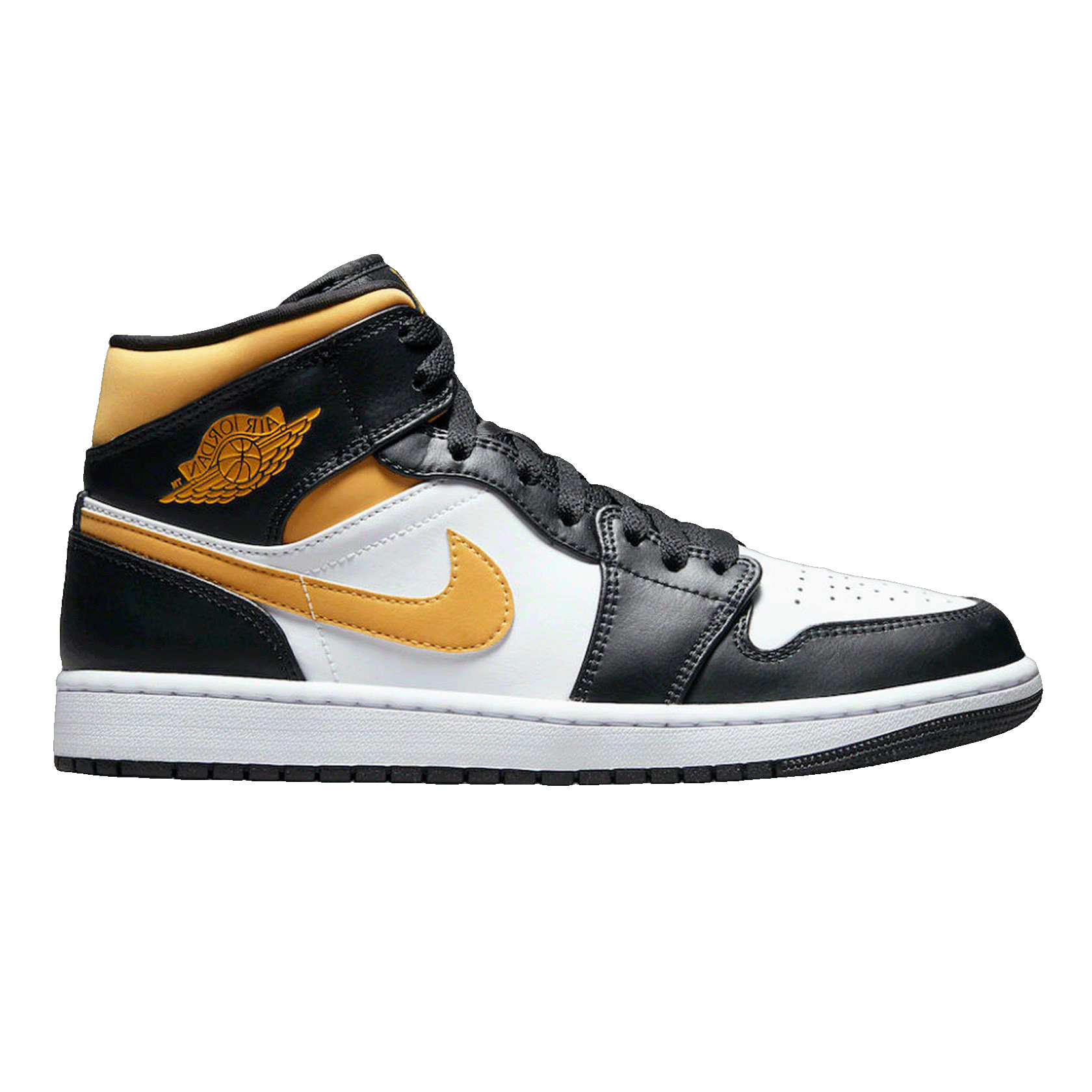 Nike Air Jordan 1 Mid White Pollen Black (GS)