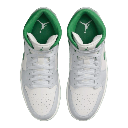Nike Air Jordan 1 Mid White Pure Platinum Pine Green Oben