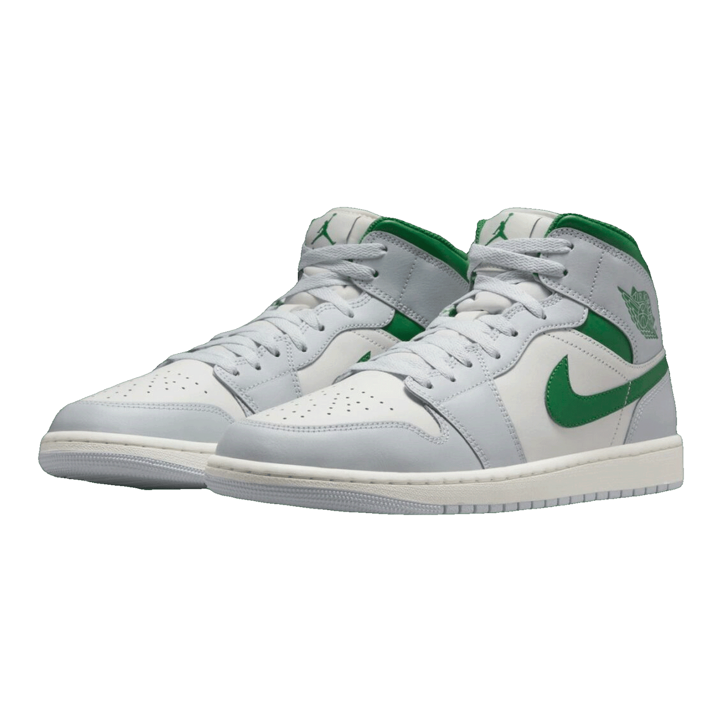 Nike Air Jordan 1 Mid White Pure Platinum Pine Green Side