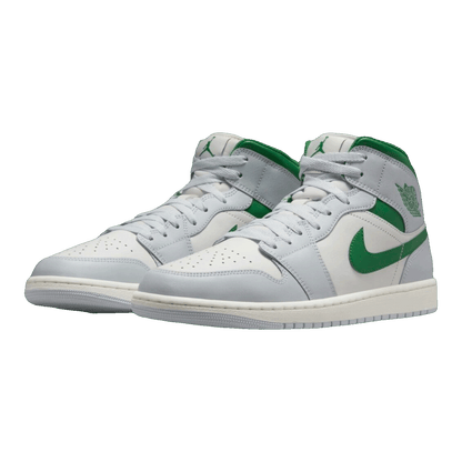 Nike Air Jordan 1 Mid White Pure Platinum Pine Green Side