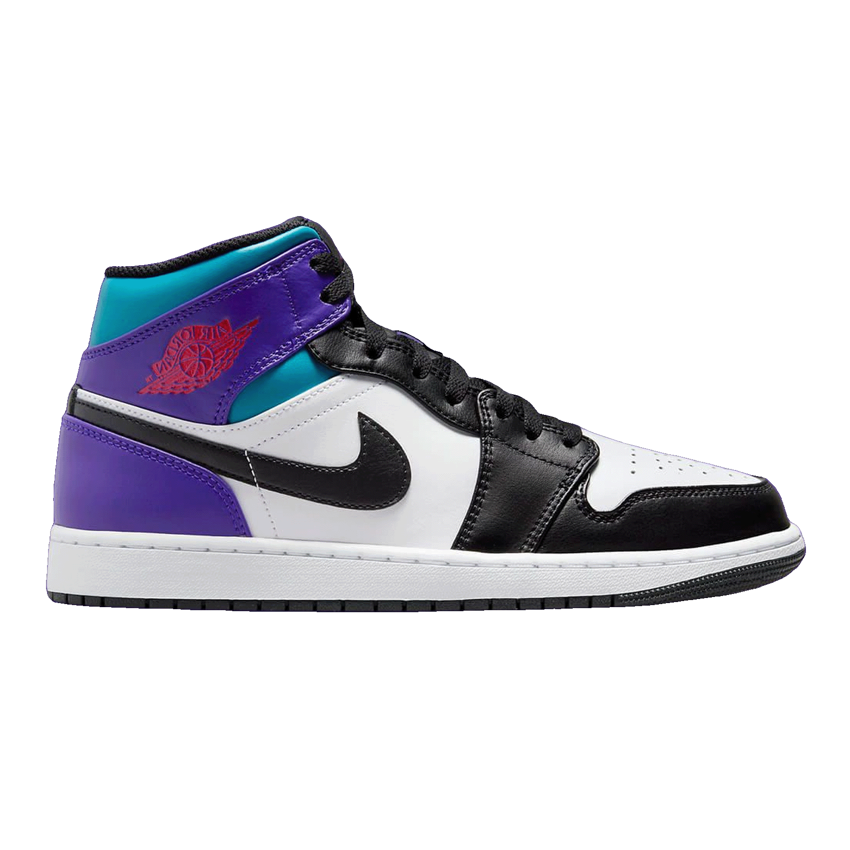 Nike Air Jordan 1 Mid White True Red Aquamarine Black (GS)