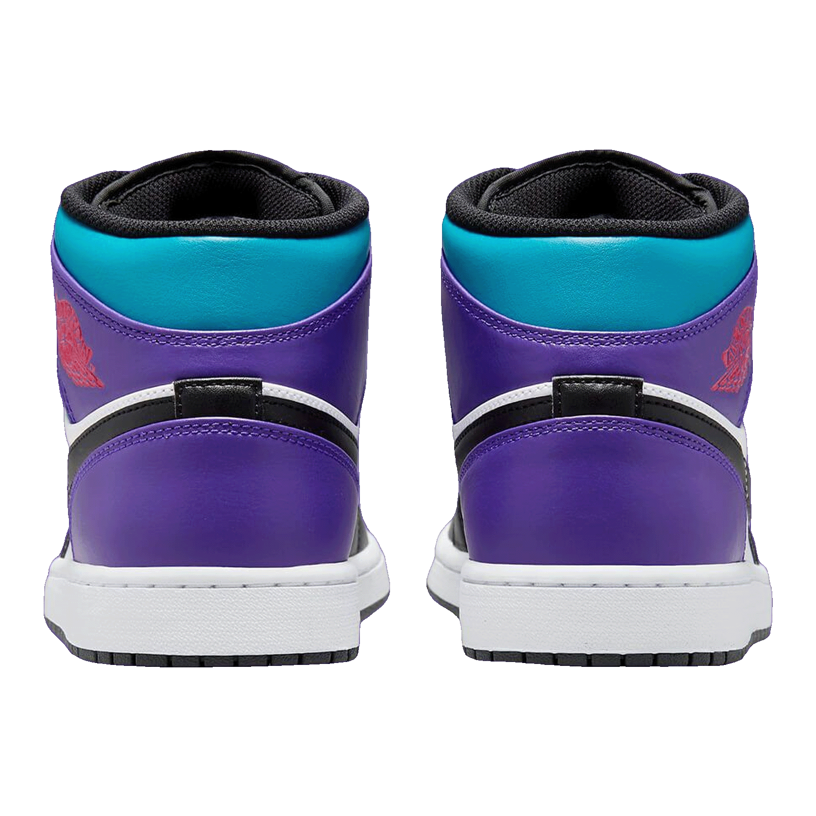 Nike Air Jordan 1 Mid White True Red Aquamarine Black (GS) Back