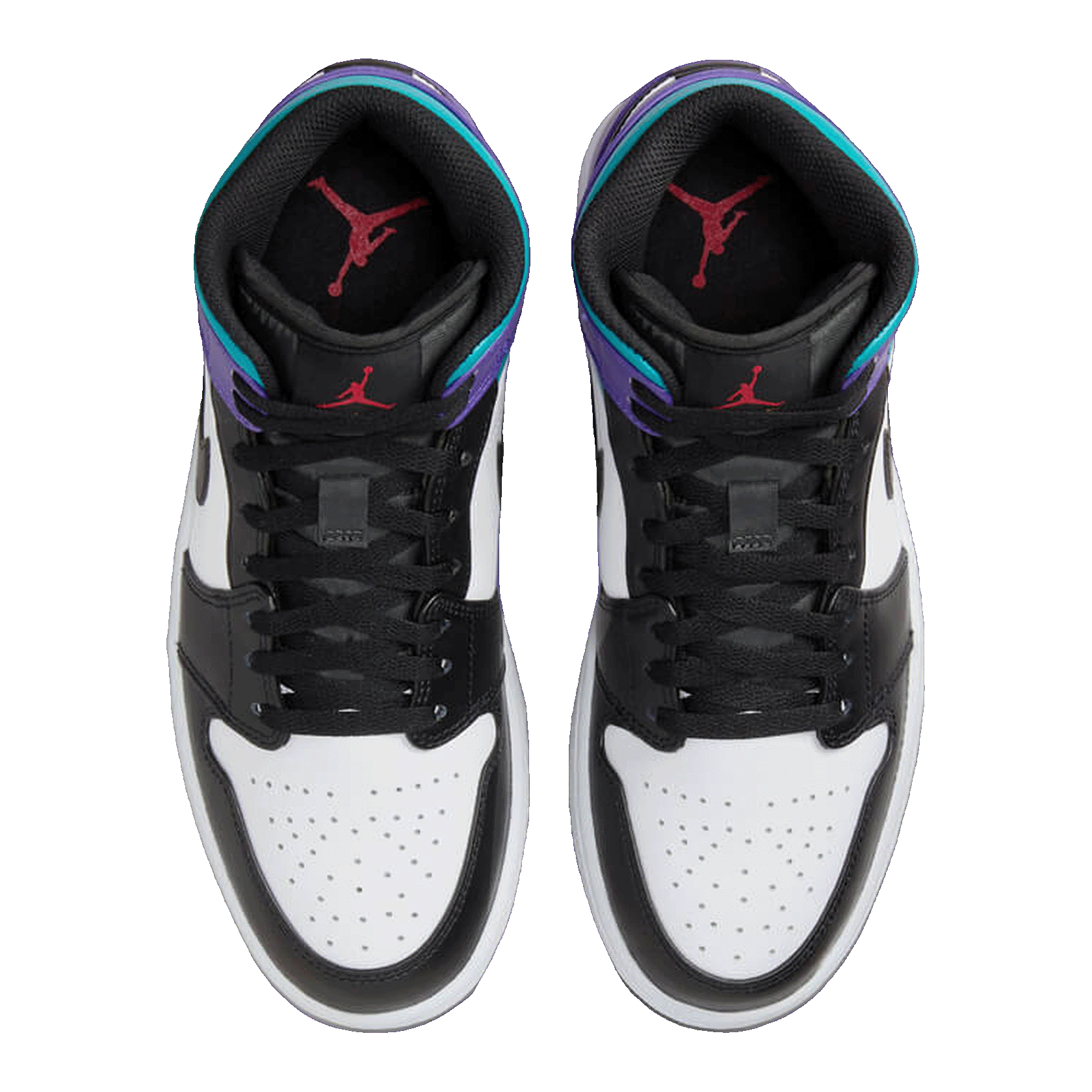 Nike Air Jordan 1 Mid White True Red Aquamarine Black (GS) Oben