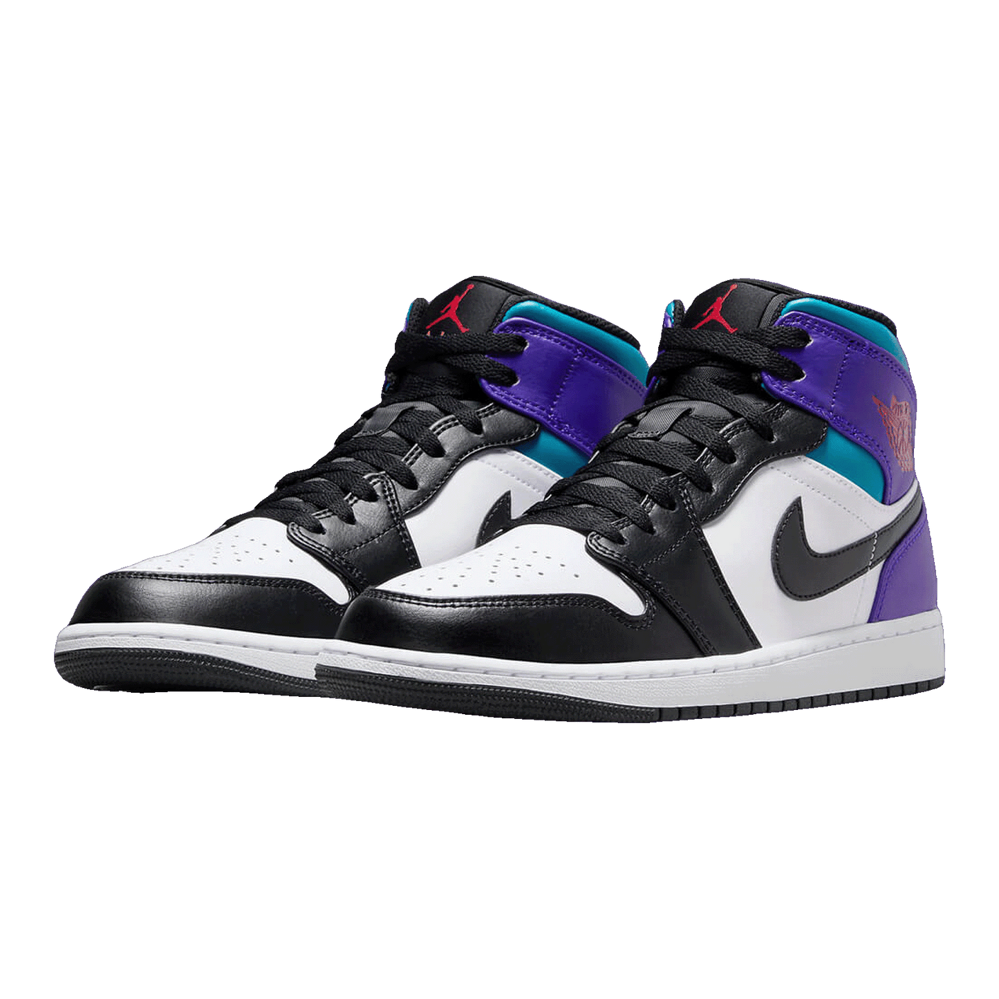 Nike Air Jordan 1 Mid White True Red Aquamarine Black (GS) Side