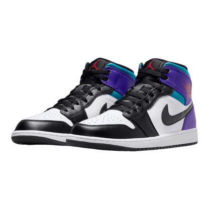 Nike Air Jordan 1 Mid White True Red Aquamarine Black (GS) Side