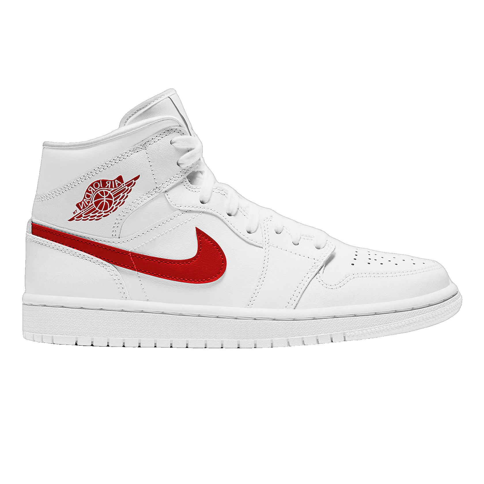 Nike Air Jordan 1 Mid White University Red (W)