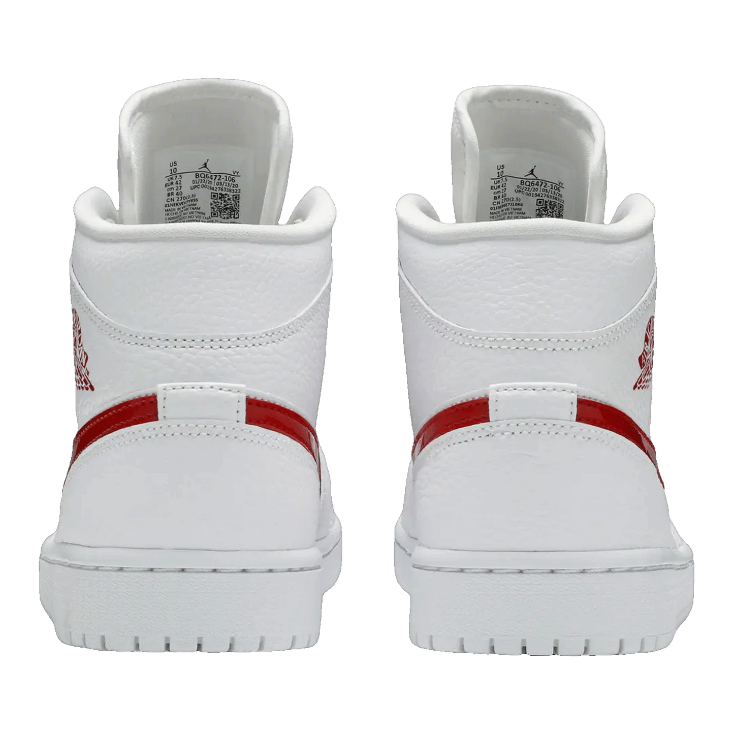 Nike Air Jordan 1 Mid White University Red (W) Back