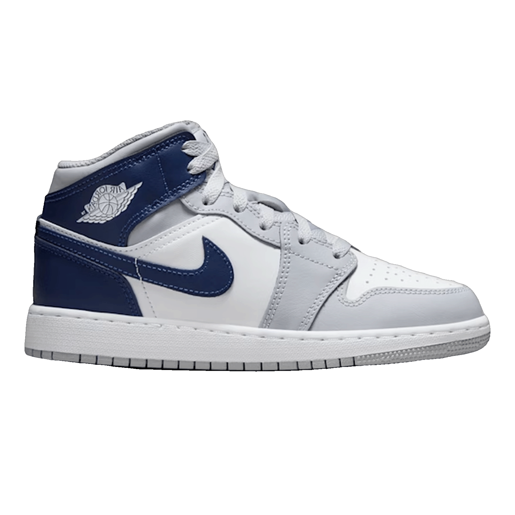 Nike Air Jordan 1 Mid Wolf Grey Midnight Navy (GS)