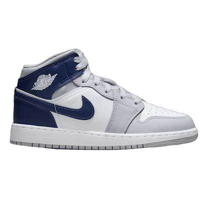 Nike Air Jordan 1 Mid Wolf Grey Midnight Navy (GS)