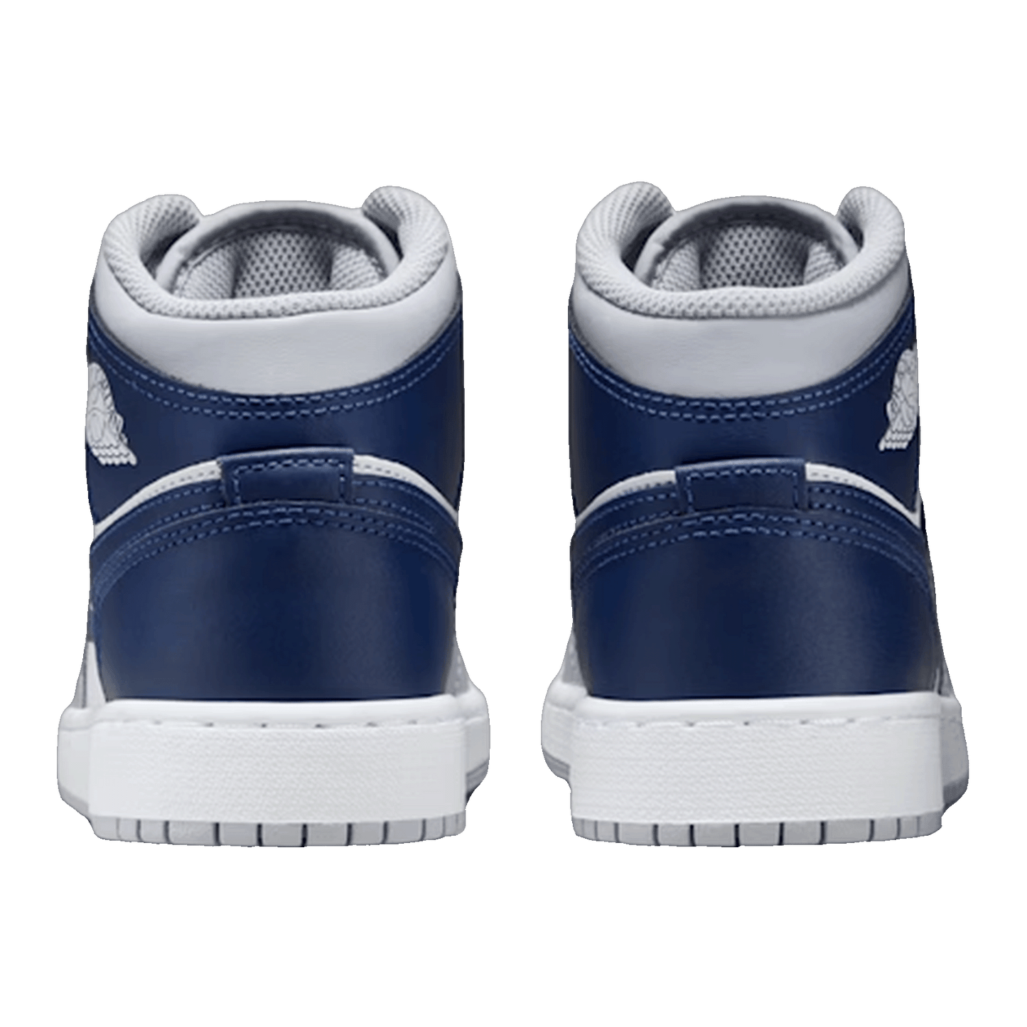 Nike Air Jordan 1 Mid Wolf Grey Midnight Navy (GS) Back