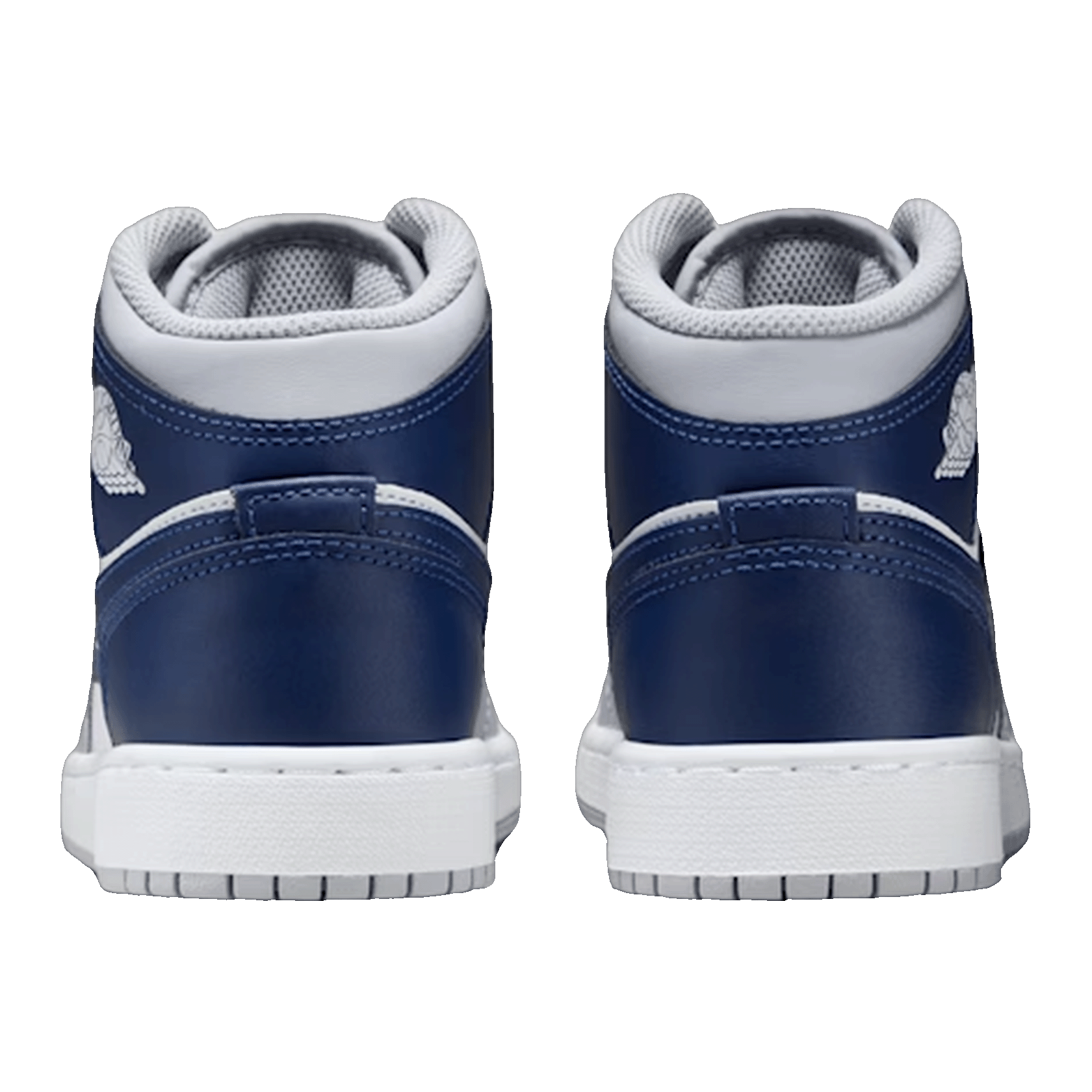 Nike Air Jordan 1 Mid Wolf Grey Midnight Navy (GS) Back