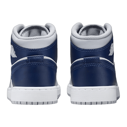 Nike Air Jordan 1 Mid Wolf Grey Midnight Navy (GS) Back