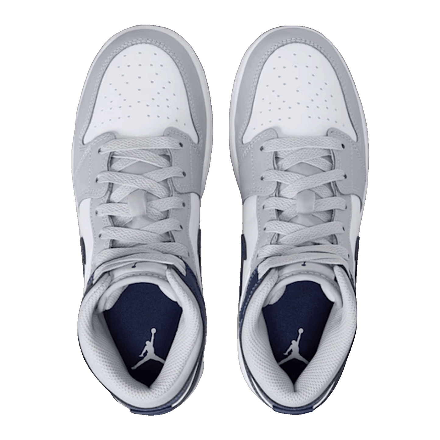 Nike Air Jordan 1 Mid Wolf Grey Midnight Navy (GS) Oben