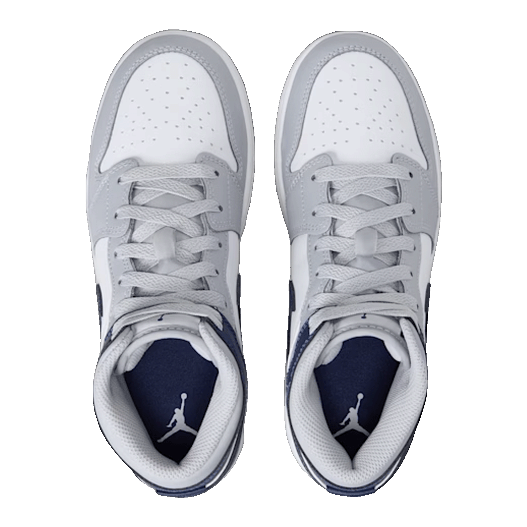 Nike Air Jordan 1 Mid Wolf Grey Midnight Navy (GS) Oben