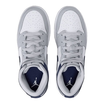 Nike Air Jordan 1 Mid Wolf Grey Midnight Navy (GS) Oben