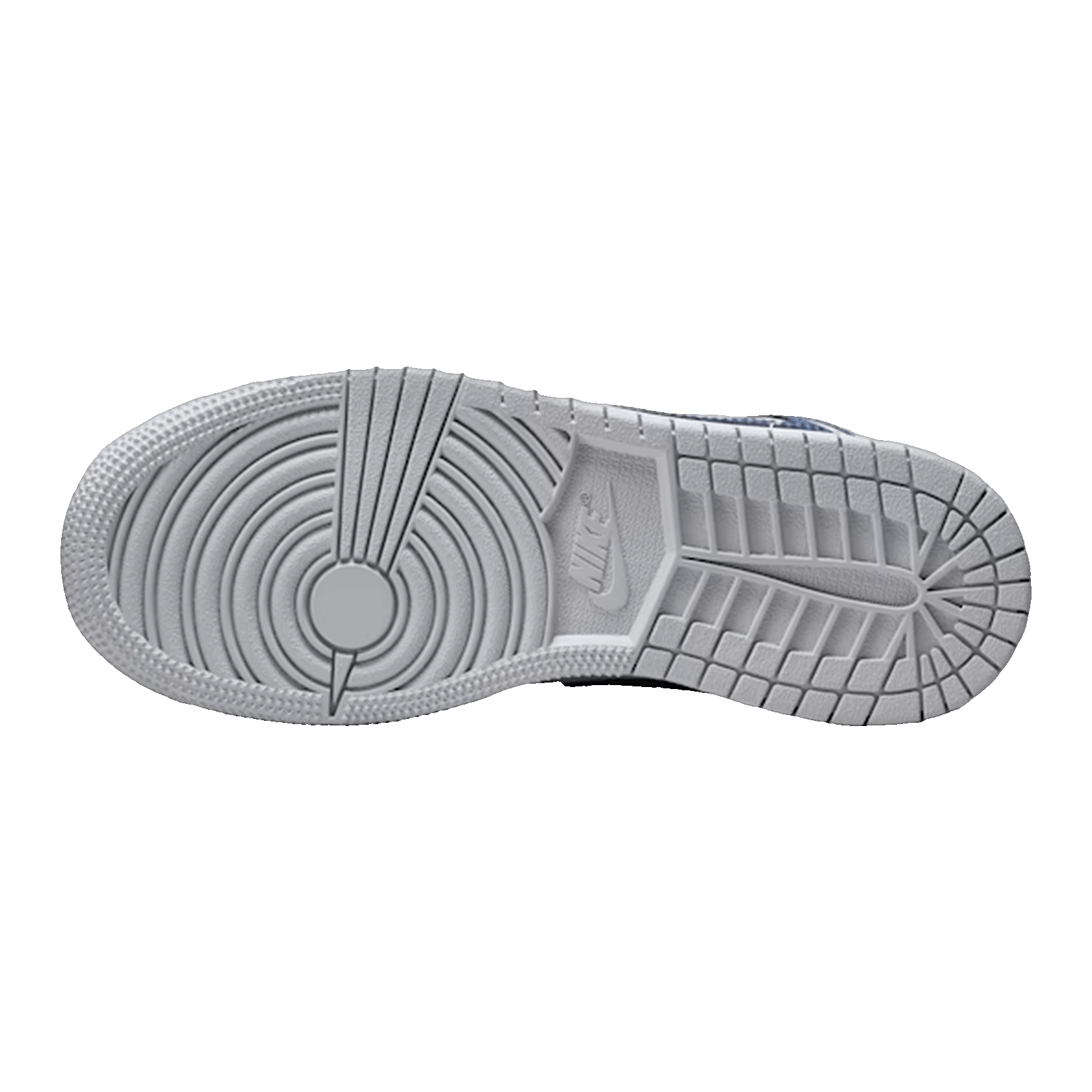 Nike Air Jordan 1 Mid Wolf Grey Midnight Navy (GS) Sohle