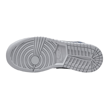 Nike Air Jordan 1 Mid Wolf Grey Midnight Navy (GS) Sohle