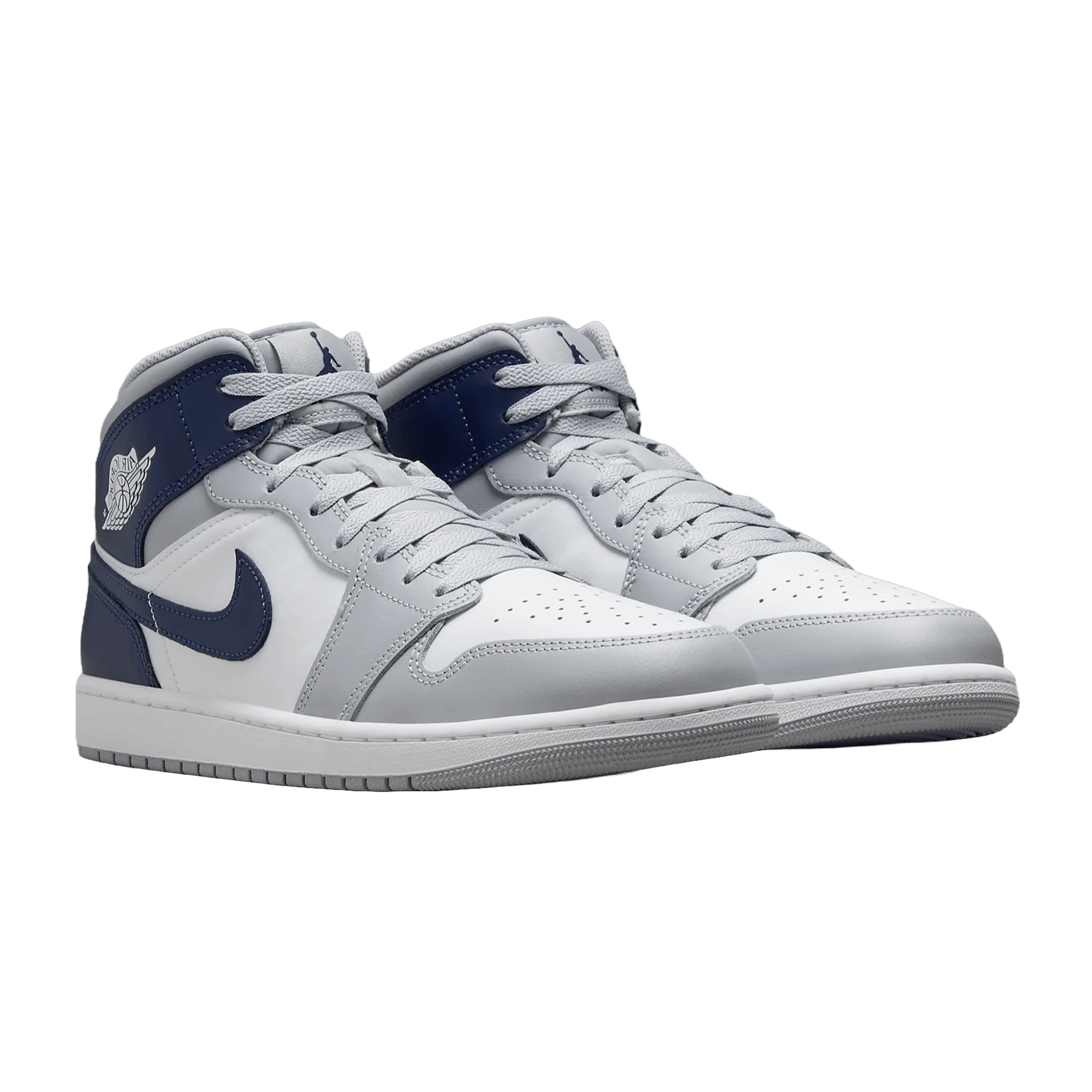 Nike Air Jordan 1 Mid Wolf Grey Midnight Navy Side