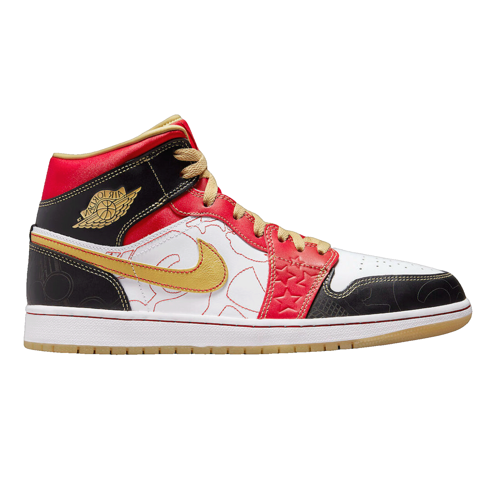 Nike Air Jordan 1 Mid XQ White Black Sport Red