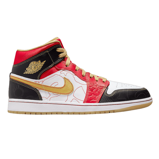 Nike Air Jordan 1 Mid XQ White Black Sport Red