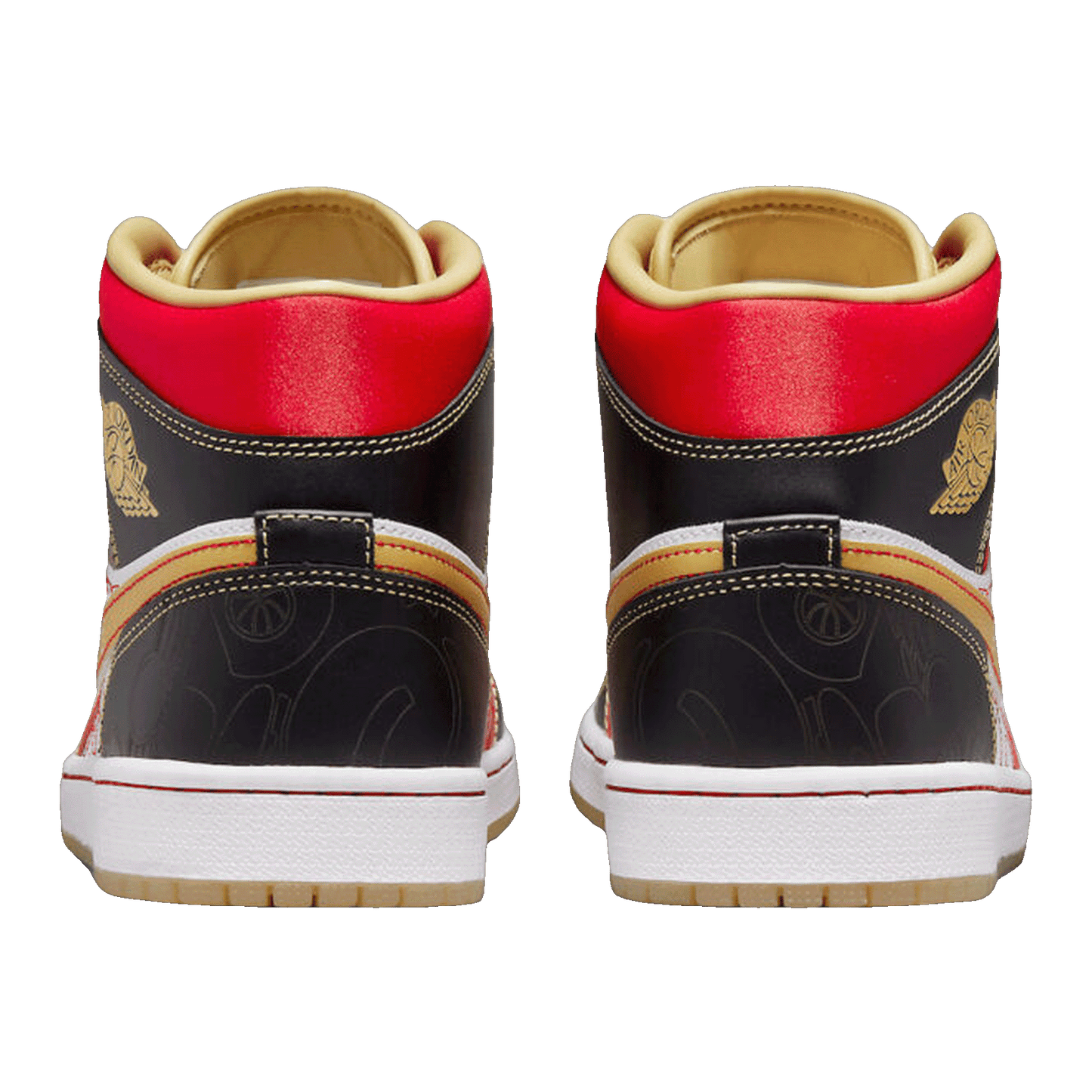 Nike Air Jordan 1 Mid XQ White Black Sport Red Back