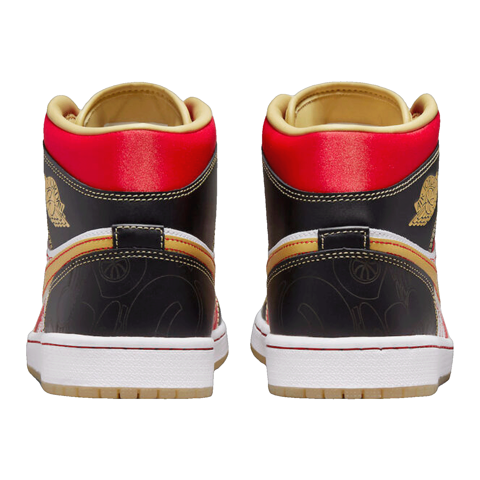 Nike Air Jordan 1 Mid XQ White Black Sport Red Back