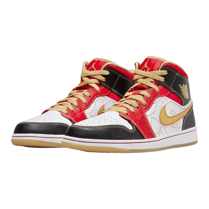 Nike Air Jordan 1 Mid XQ White Black Sport Red Side