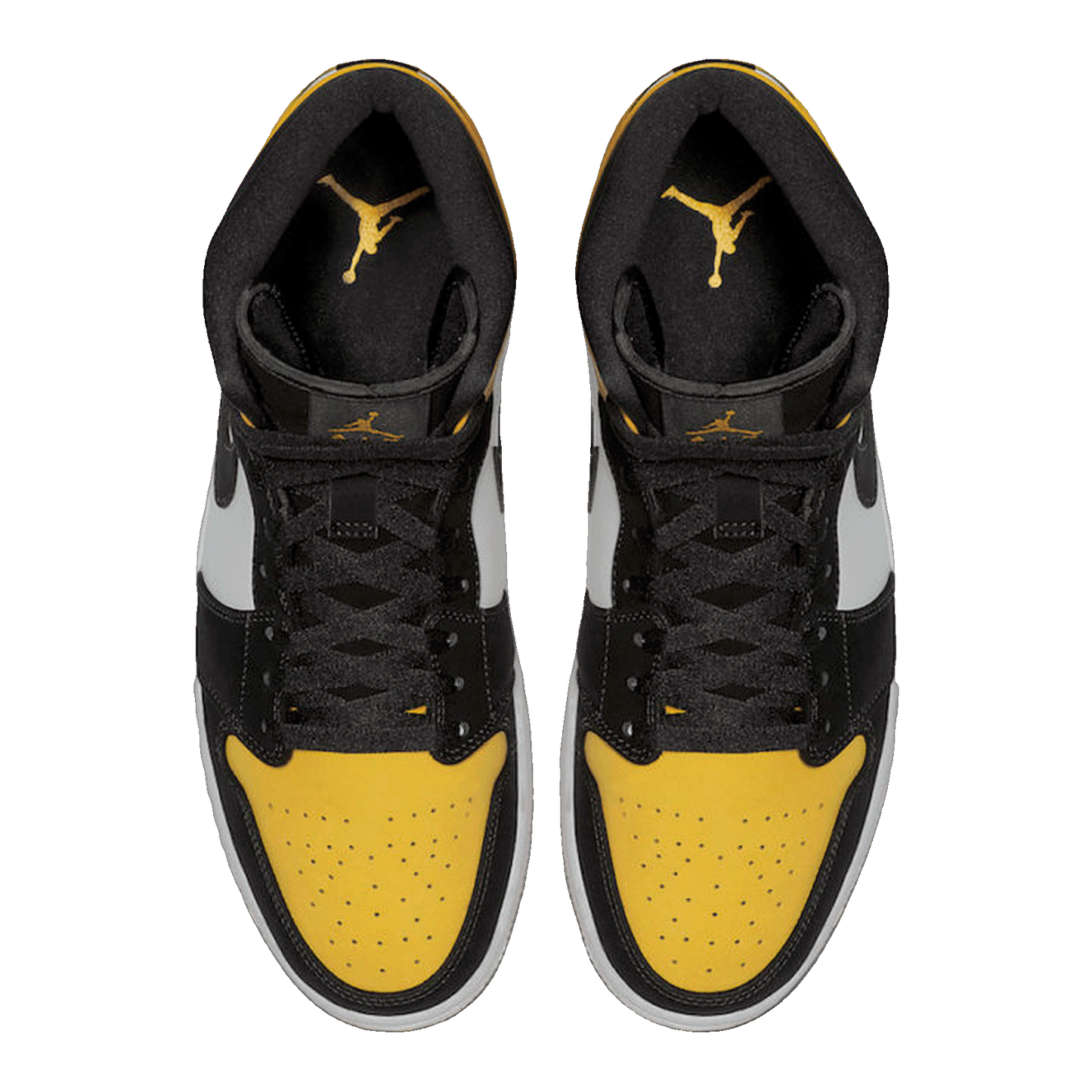 Nike Air Jordan 1 Mid Yellow Toe Black Oben