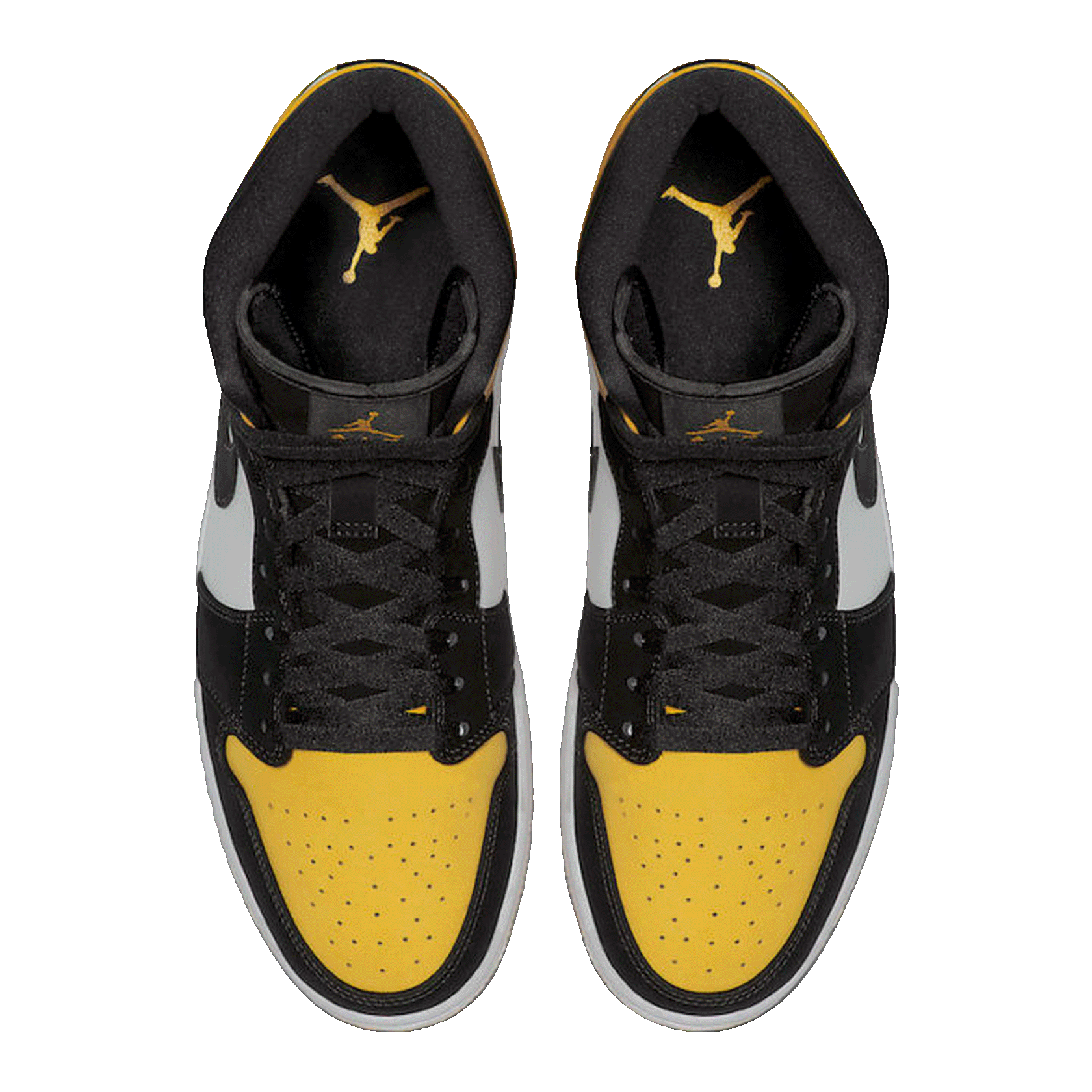 Nike Air Jordan 1 Mid Yellow Toe Black Oben